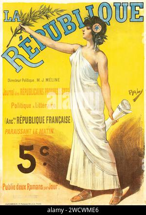 Affiche française - la République, Paris (c. années 1890) affiche publicitaire antique - Jean de Paleologu oeuvre d'art Banque D'Images