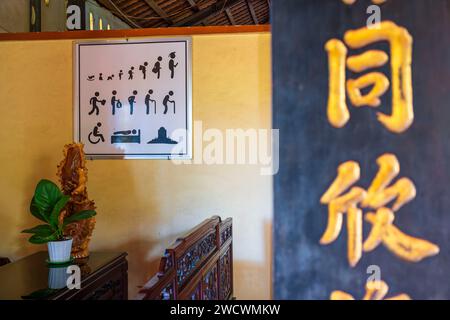 Vietnam, Delta du Mékong, My Tho, temple bouddhiste Vinh Trang Banque D'Images