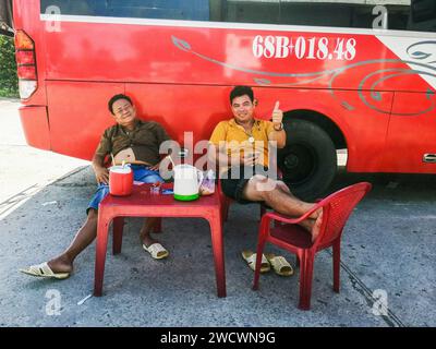 Vietnam, Ha Tien, gare routière Banque D'Images