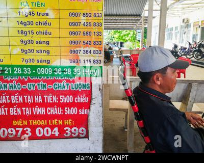 Vietnam, Ha Tien, gare routière Banque D'Images