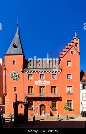 France, Bas Rhin, Haguenau, place Joseph Thierry, ancienne chancellerie de 1484 aujourd'hui musée alsacien et office du tourisme Banque D'Images
