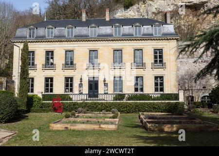 France, Indre et Loire, Vallée de la Loire classée au patrimoine mondial de l'UNESCO, Rochecorbon, la galerie Terre Exotique située dans un château est une épicerie fine spécialisée dans les poivrons, sels, épices, condiments et produits sucrés du monde entier, fondée par Erwann de Kerros Banque D'Images