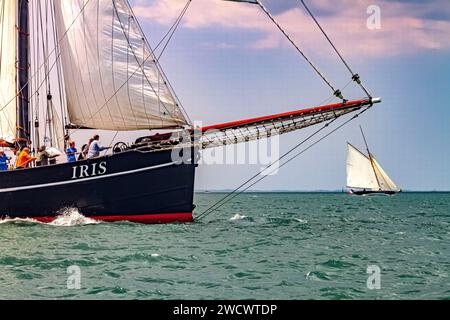 France, Morbihan, Golfe du Morbihan, Iris, Dundee Ketch, Auric yawl, édition 2023 de la semaine du Golfe Banque D'Images