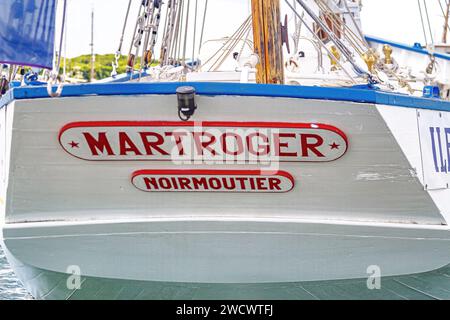 France, Morbihan, Golfe du Morbihan, le Martroger, bouée ketch de l'île de Noirmoutier, édition Gulf week 2023 Banque D'Images