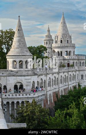 Hongrie, Budapest, sur l'Euro bike 6, sur la colline fortifiée de Buda, bastion des pêcheurs Banque D'Images