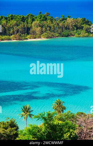 Thaïlande, province de Trat, île de Ko Chang, vue panoramique sur la baie de Kai Bae Banque D'Images