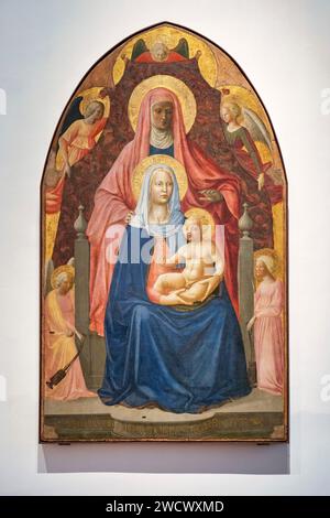 Italie, Toscane, Florence, Galleria degli Uffizi, Sant'Anna Metterza de Masaccio Banque D'Images