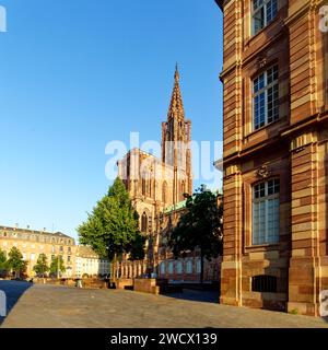 La France, Bas Rhin, Strasbourg, vieille ville classée au Patrimoine Mondial de l'UNESCO, la cathédrale de Notre Dame Banque D'Images