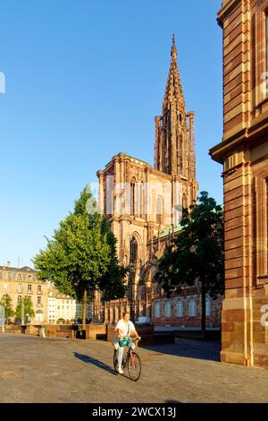 La France, Bas Rhin, Strasbourg, vieille ville classée au Patrimoine Mondial de l'UNESCO, la cathédrale de Notre Dame Banque D'Images