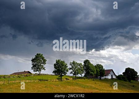 France, Doubs, Haut-Doubs, paysage, tempête, Banque D'Images