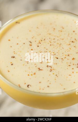 Cocktail boozy rafraîchissant Eggnog Rum Flip pour les fêtes Banque D'Images