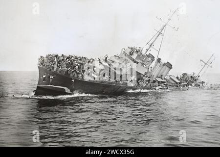 France, Nord, Dunkerque, naufrage du Bourrasque (torpilleur français de la classe Bourrasque) coulé le 30 mai 1940 alors qu'il participait à l'opération Dynamo Banque D'Images