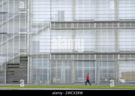 France, Nord, Dunkerque, FRAC Grand large / hauts-de-France conçu par les architectes Lacaton & vassal, façade côtière Banque D'Images