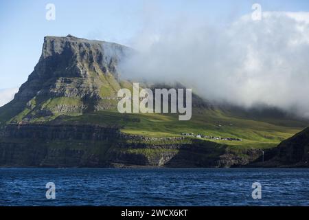 Danemark, îles Féroé, île de Vagar, Gasadalur Banque D'Images