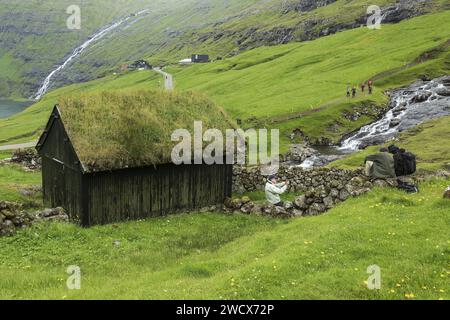 Danemark, îles Féroé, île Streymoy, Saksun Banque D'Images