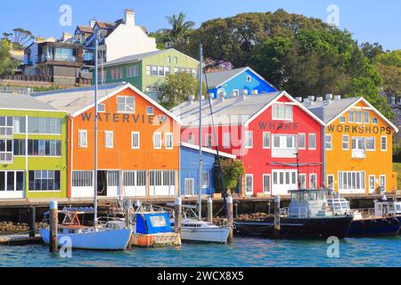 Australie, Nouvelle-Galles du Sud, Sydney, Central Business District (CBD), Inner West, Balmain District sur la baie de Sydney, Waterview Wharf Workshops (ancien chantier de réparation de navires) Banque D'Images