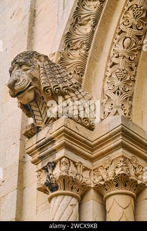 France, Moselle, Gravelotte, la salle du souvenir, monument commémoratif érigé en mémoire des combattants allemands de la guerre de 1870, le portail Banque D'Images