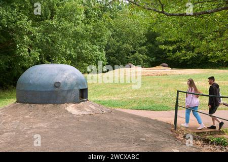 France, Moselle, Veckring, le Grand ouvrage A19 Hackenberg fortification partie de la ligne Maginot, cloche pare-balles Banque D'Images