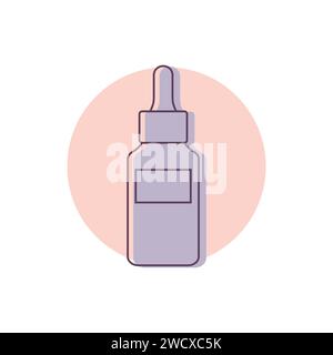 Contour de l'icône du tube de représentation. Tube abstrait avec un sérum visage pour la beauté et les soins de la peau. Illustration vectorielle Illustration de Vecteur