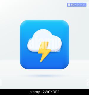 Météo icône isolée de l'application sur le smartphone. soleil et nuage dessin animé pastel style minimal. Vous pouvez utiliser pour les présentations, l'impression publicitaire, ux, ui, Illustration de Vecteur