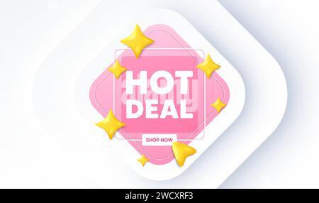 Symbole Hot Deal. Panneau de prix d'offre spéciale. Bannière promotionnelle Neumorphic. Vecteur Illustration de Vecteur
