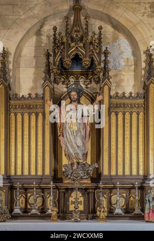 Chapelle de la cathédrale avec l'image baroque du coeur de Jésus œuvre de Francisco Sanchez Araciel dans la cathédrale de Santa Maria dans la ville de Murcie. Banque D'Images