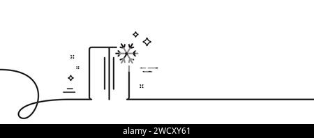 Icône de ligne de réfrigérateur à deux chambres. Réfrigérateur avec signe de flocon de neige. Ligne continue avec boucle. Vecteur Illustration de Vecteur