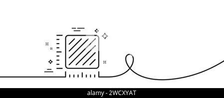 Icône de ligne en mètre carré. Panneau de dimension de la pièce. Ligne continue avec boucle. Vecteur Illustration de Vecteur