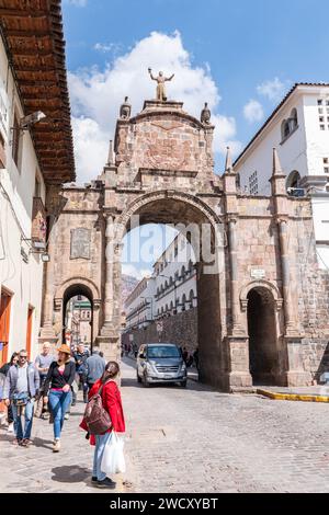 Arche Arco de Santa Clara à Cusco, Pérou Banque D'Images