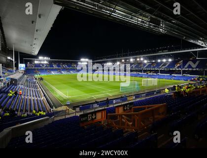 Liverpool, Royaume-Uni. 17 janvier 2024. Une vue générale à l'intérieur de Goodison Park avant le match, lors du match de Replay du troisième tour de la coupe Emirates FA Everton vs Crystal Palace à Goodison Park, Liverpool, Royaume-Uni, le 17 janvier 2024 (photo Steve Flynn/News Images) crédit : News Images LTD/Alamy Live News Banque D'Images