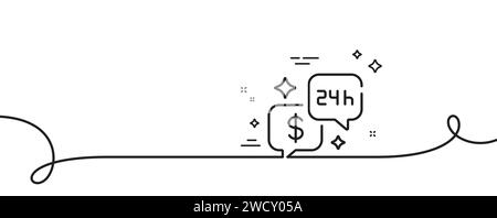 Icône de ligne de conseil. Panneau de soutien bancaire. Ligne continue avec boucle. Vecteur Illustration de Vecteur