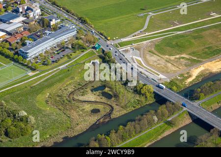 Vue aérienne, chantier Erlebensraum, Mitte, Hamm, région de la Ruhr, Rhénanie du Nord-Westphalie, Allemagne Banque D'Images