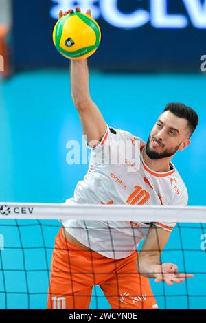 Jastrzebie Zdroj, Pologne. 17 janvier 2024. Ryan Sclater lors du match de la Ligue des champions de volleyball masculin CEV entre Jastrzebski Wegiel et SVG Luneburg le 17 janvier 2024 à Jastrzebie-Zdroj, Pologne. (Photo de PressFocus/Sipa USA) crédit : SIPA USA/Alamy Live News Banque D'Images