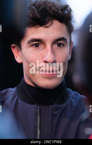 Madrid, Espagne. 17 janvier 2024. Marc Marquez lors du Samsung Unpacked Photocall sur Real Jardín Botánico Alfonso XIII le 17 janvier 2024, à Madrid, Espagne. (Photo Oscar Gonzalez/Sipa USA) (photo Oscar Gonzalez/Sipa USA) crédit : SIPA USA/Alamy Live News Banque D'Images