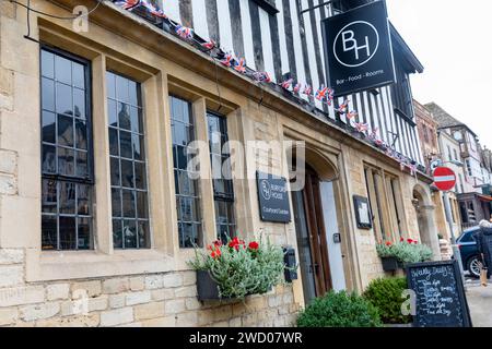 Burford House Hotel, 5 étoiles ancien relais de 17e siècle, Burford High Street, Oxfordshire, Angleterre, Royaume-Uni, 2023 Banque D'Images