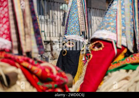 Joaldunak : costume traditionnel du carnaval d'Ortuella, Bizkaia. Euskadi Banque D'Images