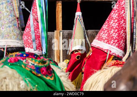 Joaldunak : le costume traditionnel du carnaval d'Ortuella, Bizcaia. Euskal Herria Banque D'Images