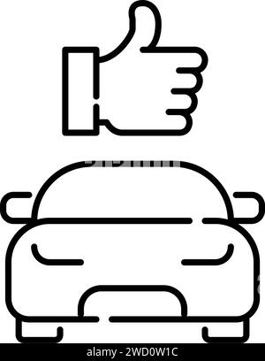 Taxi bon avis sur le service. Icône Pixel Perfect Illustration de Vecteur