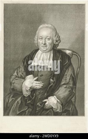Portrait de Frederik Adolph van der Marck, Jacob Houbraken, d'après G. Kamphuis, 1772 - 1774 copie genou pièce de Frederik Adolph van der Marck, assis sur une chaise. Gravure sur papier Amsterdam Banque D'Images