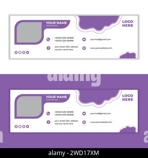 Modèle de conception de signature d'email professionnel Illustration de Vecteur