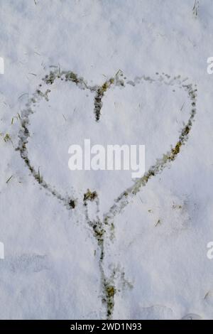 Herz, in den Schnee gepinkelt, Deutschland Banque D'Images