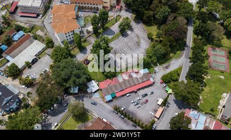 Vue de dessus de Kuala Kubu Baharu vieille ville à Hulu Selangor. Banque D'Images