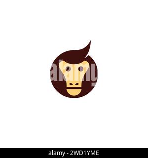 Logo singe mignon. Illustration vectorielle tête de singe Illustration de Vecteur
