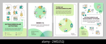 Brochure gradient avec icônes d'activités parascolaires Illustration de Vecteur