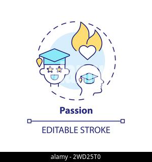 Concept d'icône de passion colorée simple de ligne fine Illustration de Vecteur