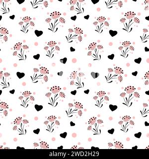 Modèle sans couture avec des fleurs sur fond blanc Illustration de Vecteur