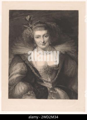 Portret van Hélène Fourment, Frédéric Auguste la Guillermie, d'après Peter Paul Rubens, 1892 papier gravure / gravure / pointe sèche personnages historiques - BB - femme Banque D'Images