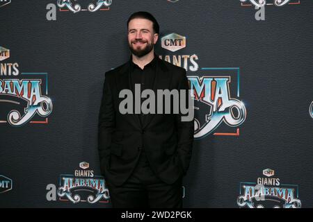 Nashville, États-Unis. 17 janvier 2024. Sam Hunt arrive sur le tapis rouge à l'enregistrement de l'émission "CMT Giants : Alabama" au Fisher Center for the Performing Arts de Belmont le 17 janvier 2024 à Nashville, Tennessee. (Photo de Kindell Buchanan/Sipa USA) crédit : SIPA USA/Alamy Live News Banque D'Images