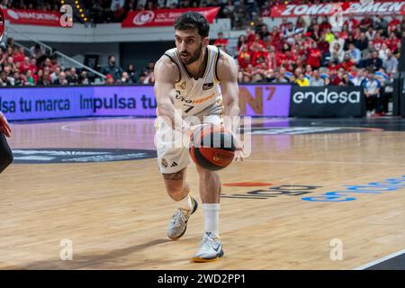 Facundo Campazzo joueur argentin de base, joueur du Real Madrid basket, pendant le match UCAM Murcia CB vs REAL MADRID basket, ACB, Endesa Basketball Leagu Banque D'Images