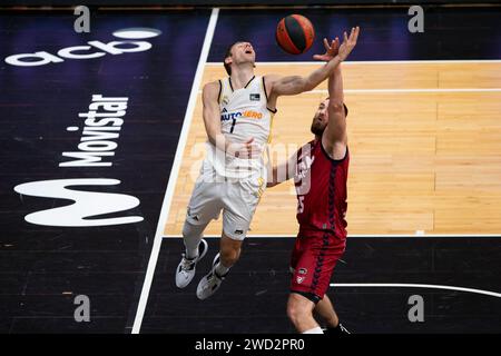 Fabien Causeur attaquant français, joueur du Real Madrid basket, pendant le match UCAM Murcia CB vs REAL MADRID basket, ACB, Endesa Basketball League, Premier Banque D'Images